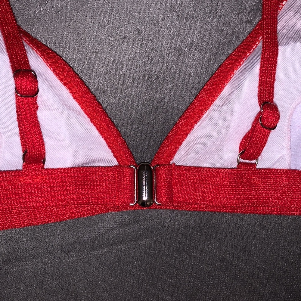 Red Triangular High Waist Bikini - Picture 4 of 10